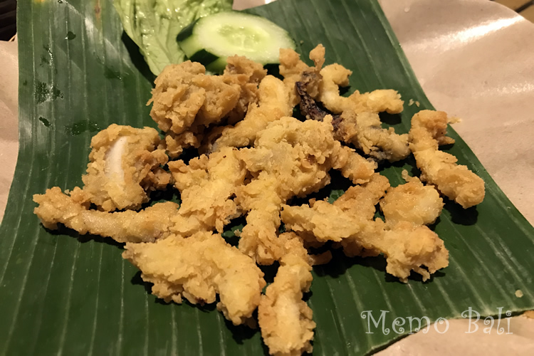Cumi Goreng Tepung(チュミゴレンテプン):いかフリッター。衣カリカリ。適度な塩味。ビールが進みそう。